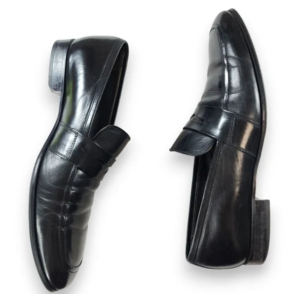 To Boot New York Adam Derrick Black Leather Penny Loafers Size 10.5 - Picture 5 of 13